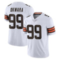 Vanessashop C.Browns #99 Julian Okwara Player White Vapor Untouchable Limited Home Game Stitched Jerseys