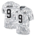 Vanessashop C.Browns #9 Grant Delpit Player Arctic Camo Salute to Service Limited Home Game Stitched Jerseys