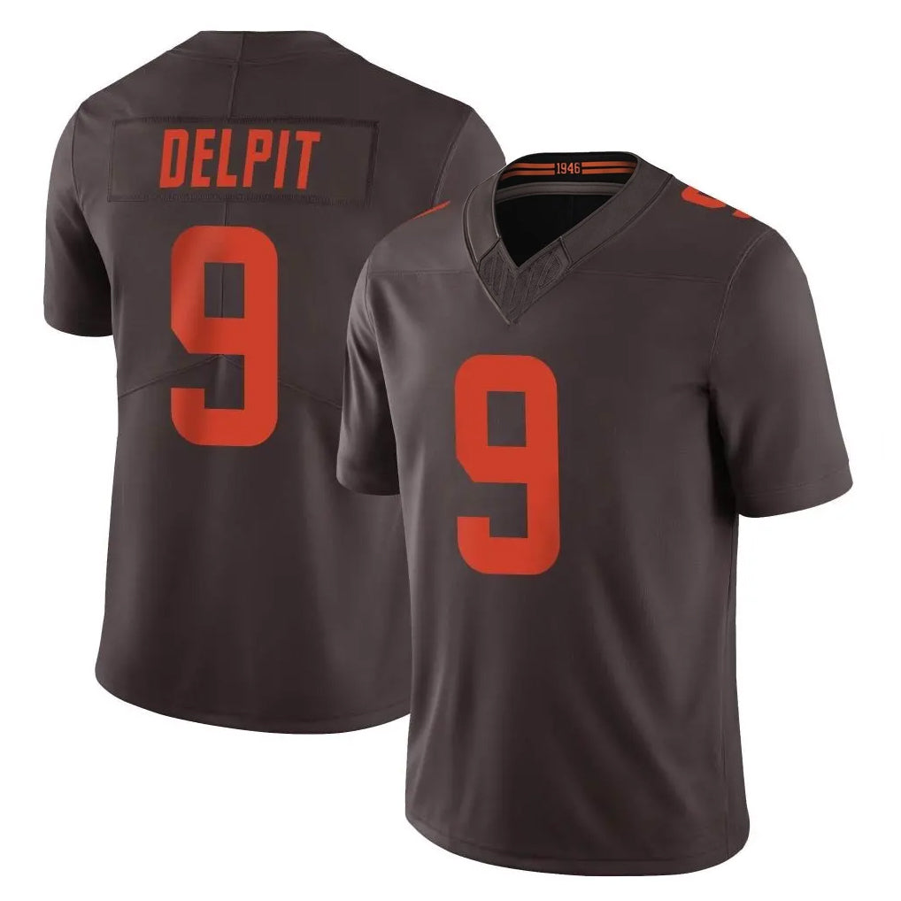 Vanessashop C.Browns #9 Grant Delpit Player Brown Limited Vapor F.U.S.E. Alternate Game Stitched Jerseys