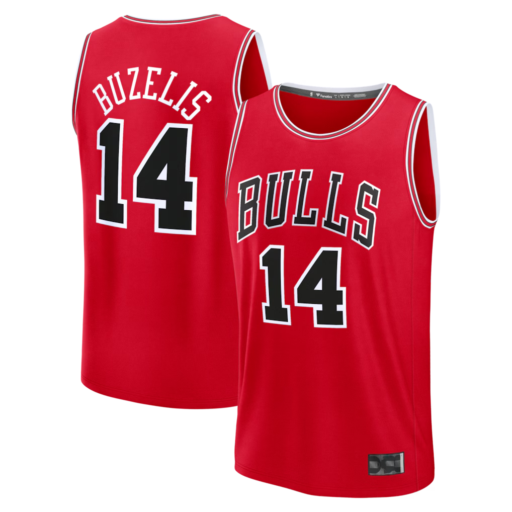 Vanessashop C.Bulls #14 Matas Buzelis  Red Fast Break Replica Player Jerseys - Icon Edition