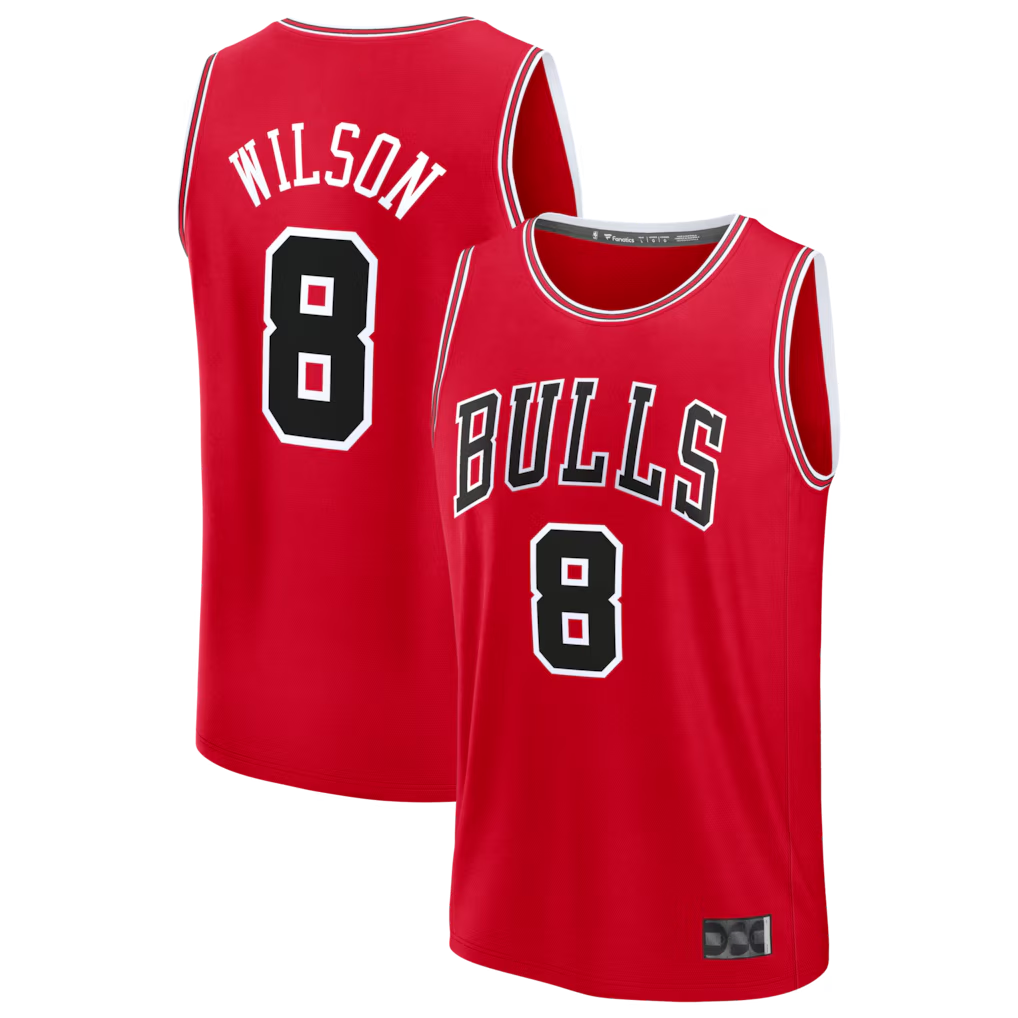 Vanessashop C.Bulls #8 Caleb Wilson  Red 2026 Draft First Round Pick Fast Break Jerseys - Icon Edition