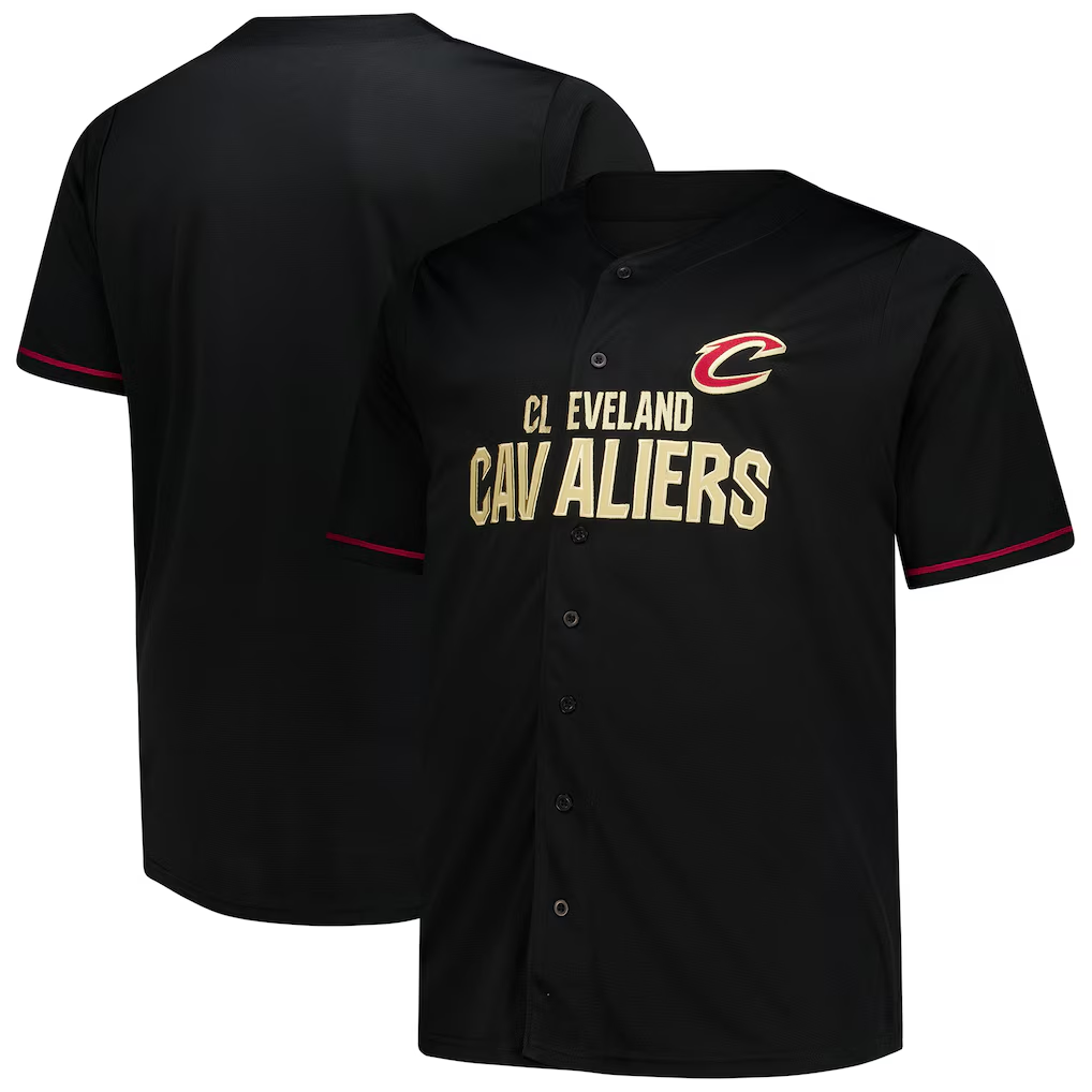 Vanessashop C.Cavaliers Black Big & Tall Pop Full-Button Jerseys