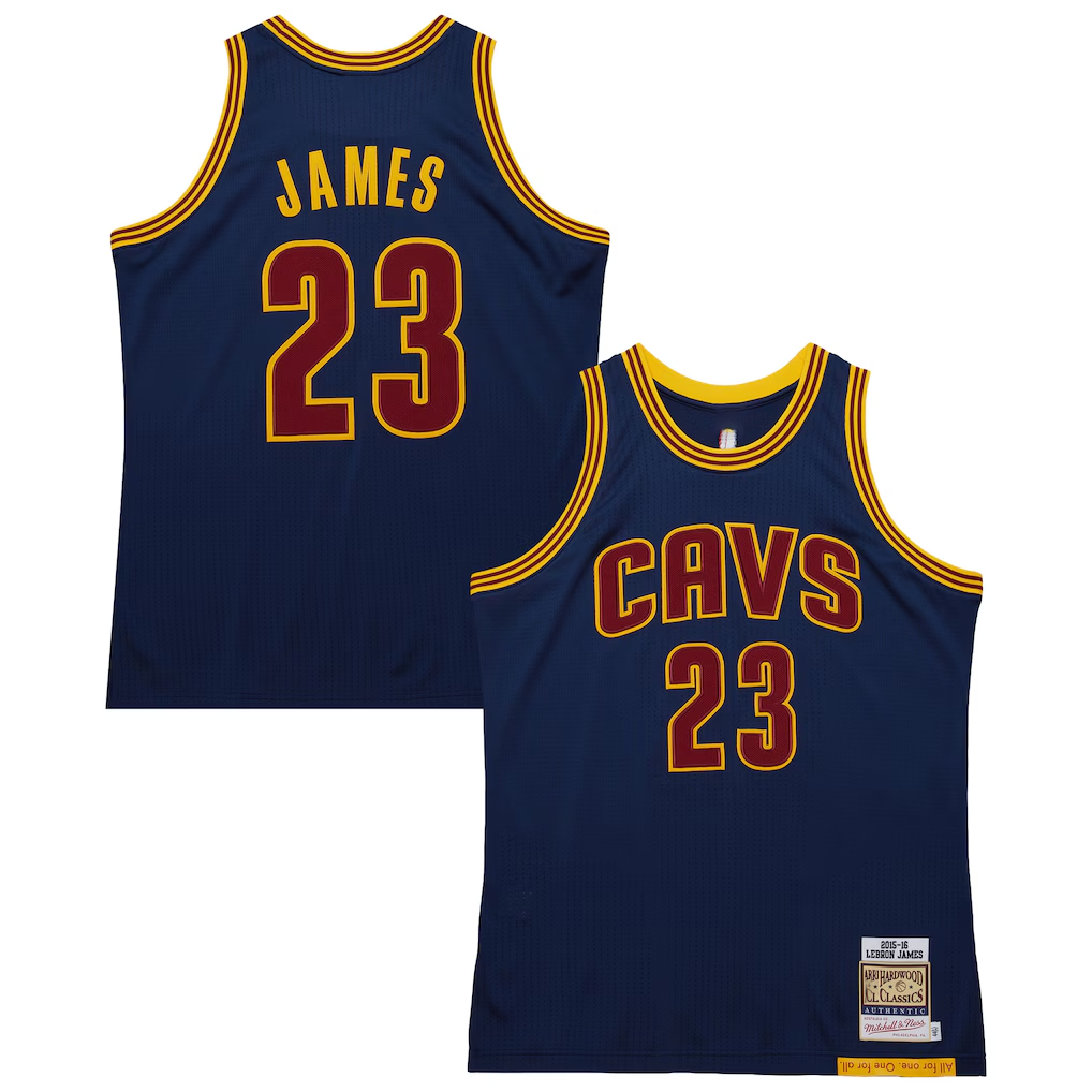 Vanessashop C.Cavaliers #23 LeBron James Mitchell & Ness Navy Big & Tall 201516 Swingman Jerseys