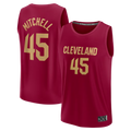 Vanessashop C.Cavaliers #45 Donovan Mitchell  Wine Fast Break Replica Jerseys - Icon Edition