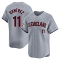 Vanessashop C.Guardians #11 Jose Ramirez Player Gray Road Limited Home Stitched Jerseys