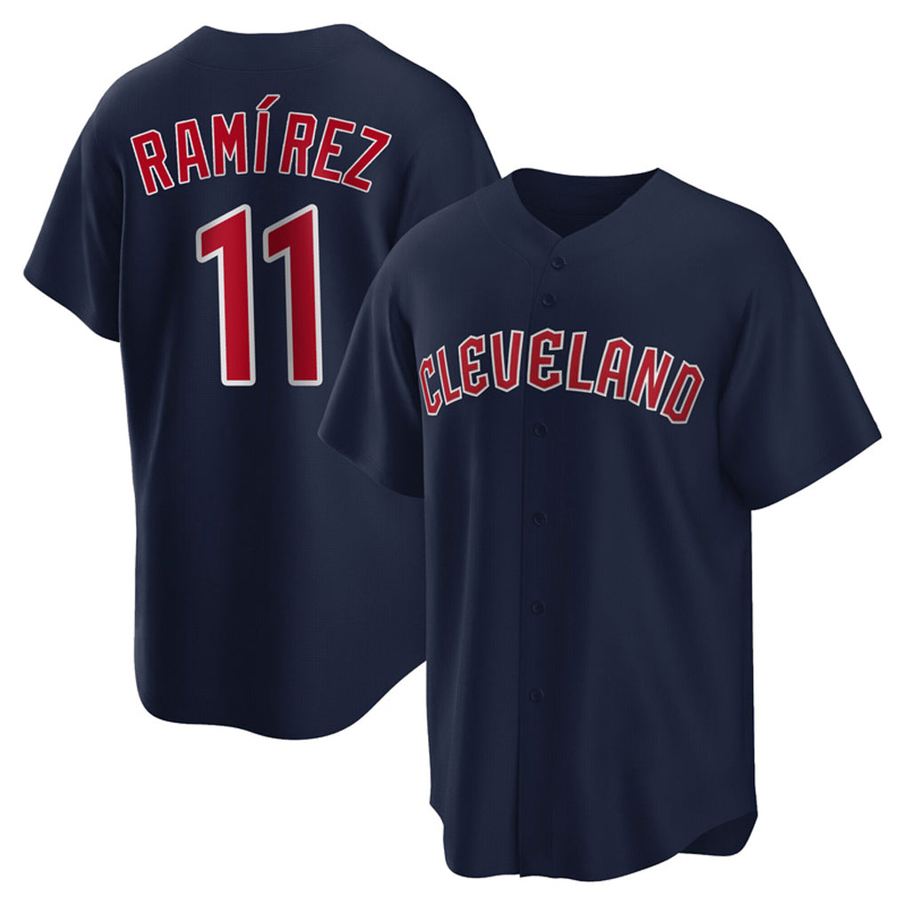 Vanessashop C.Guardians #11 Jose Ramirez Player Navy Game Home Stitched Jerseys