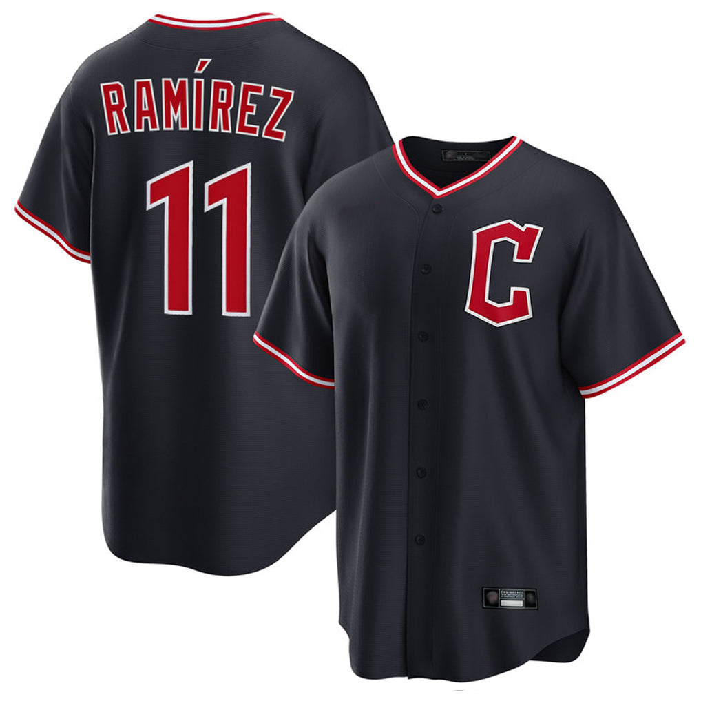 Vanessashop C.Guardians #11 Jose Ramirez Player Navy Home Game Stitched Jerseys