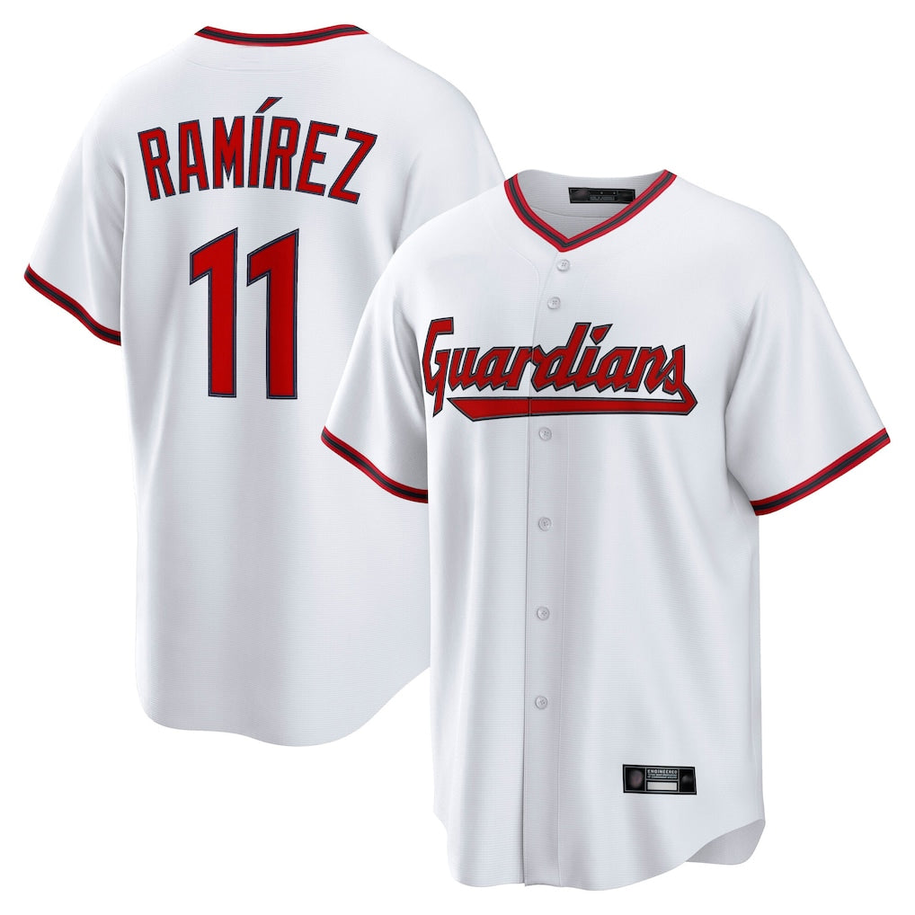 Vanessashop C.Guardians #11 Jose Ramirez Player White Game Home Stitched Jerseys