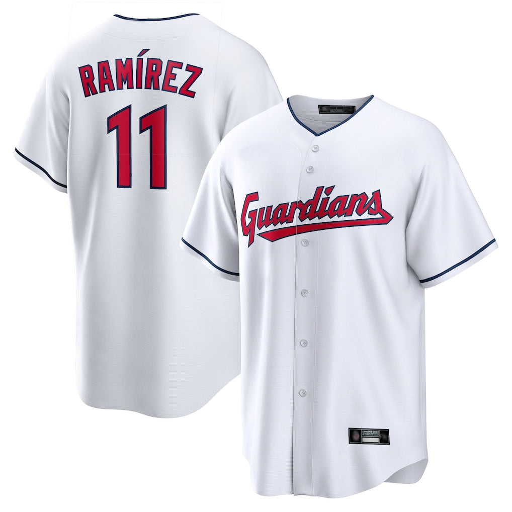 Vanessashop C.Guardians #11 Jose Ramirez Player White Home Game Stitched Jerseys
