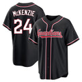 Vanessashop C.Guardians #24 Triston McKenzie Player Black Fashion Out Home Game Stitched Jerseys