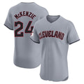 Vanessashop C.Guardians #24 Triston McKenzie Player Gray Road Limited Elite Home Stitched Jerseys
