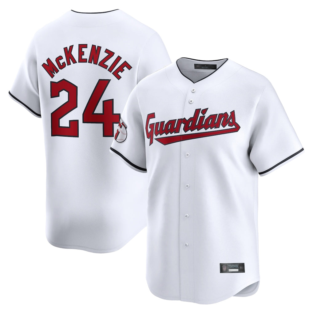 Vanessashop C.Guardians #24 Triston McKenzie Player White Limited Home Stitched Jerseys