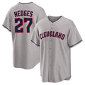 Vanessashop C.Guardians #27 Austin Hedges Player Gray Game Home Stitched Jerseys