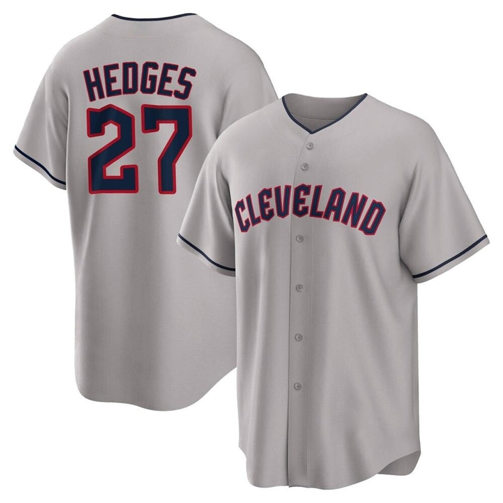 Vanessashop C.Guardians #27 Austin Hedges Player Gray Game Home Stitched Jerseys