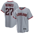 Vanessashop C.Guardians #27 Austin Hedges Player Gray Home Game Stitched Jerseys