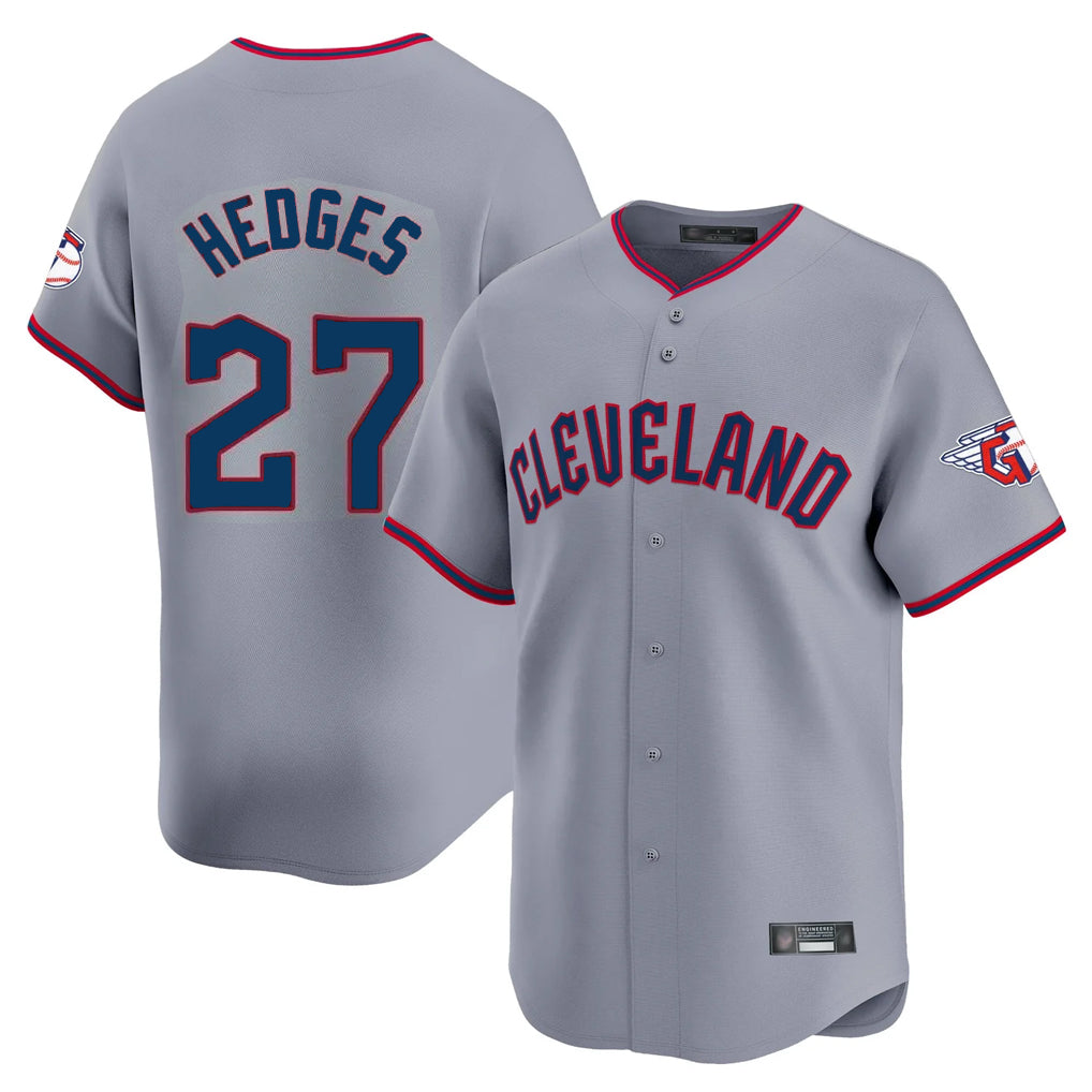 Vanessashop C.Guardians #27 Austin Hedges Player Gray Road Limited Home Game Stitched Jerseys