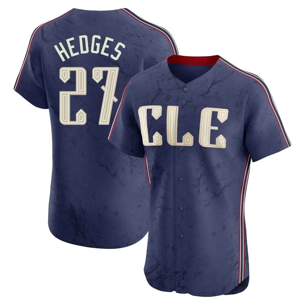 Vanessashop C.Guardians #27 Austin Hedges Player Navy City Connect Limited Elite Home Stitched Jerseys