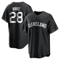 Vanessashop C.Guardians #28 Tanner Bibee Player Black Home Game Stitched Jerseys