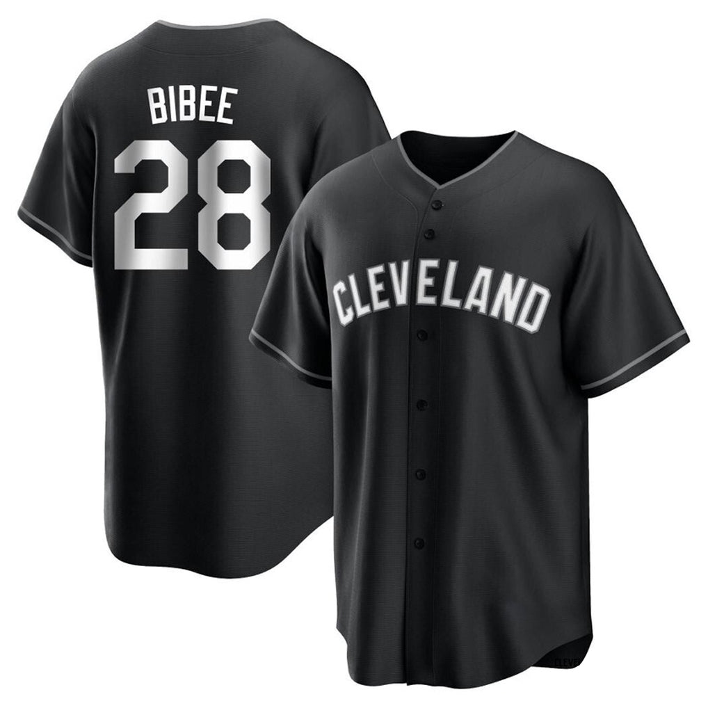 Vanessashop C.Guardians #28 Tanner Bibee Player Black Home Game Stitched Jerseys