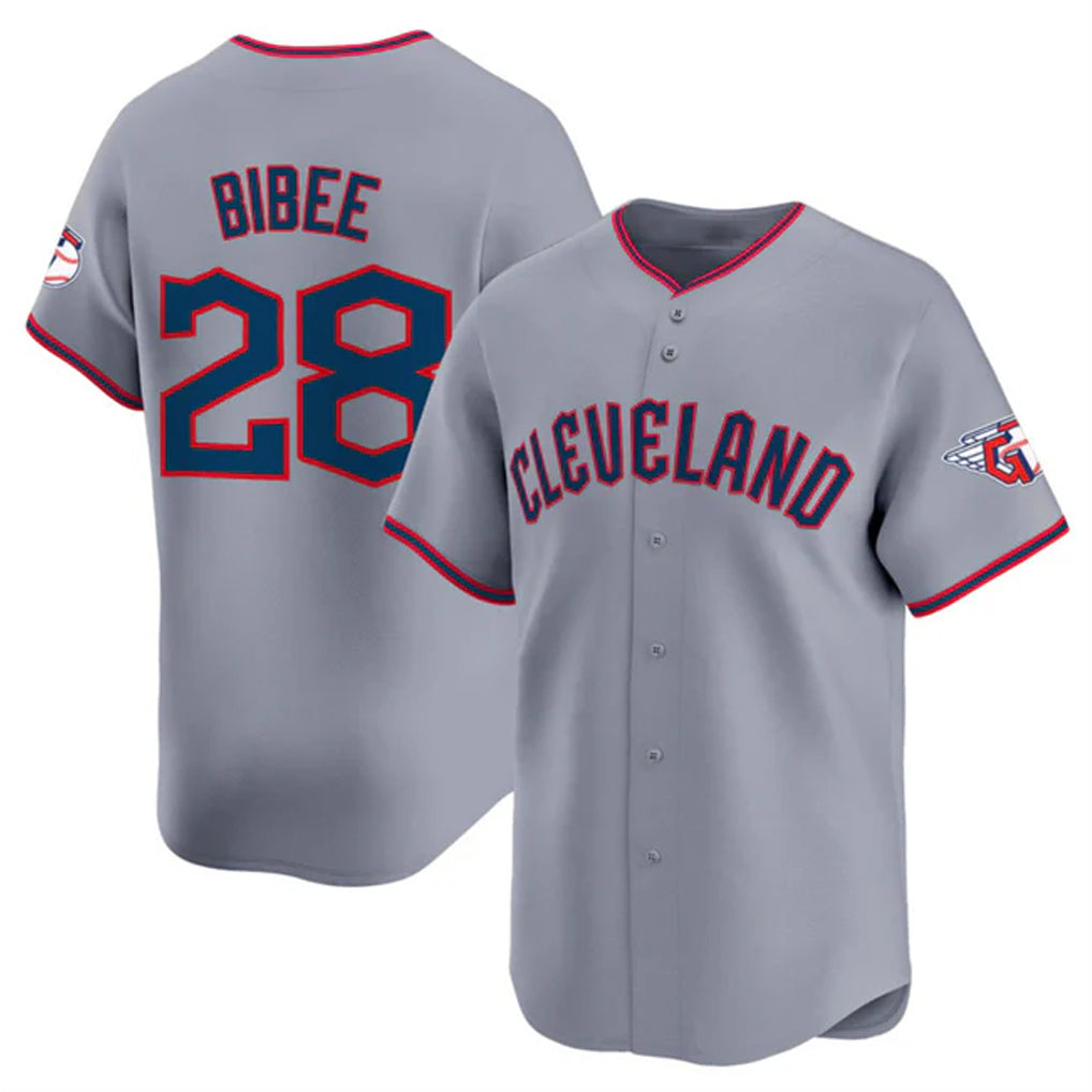 Vanessashop C.Guardians #28 Tanner Bibee Player Gray Road Limited Home Game Stitched Jerseys