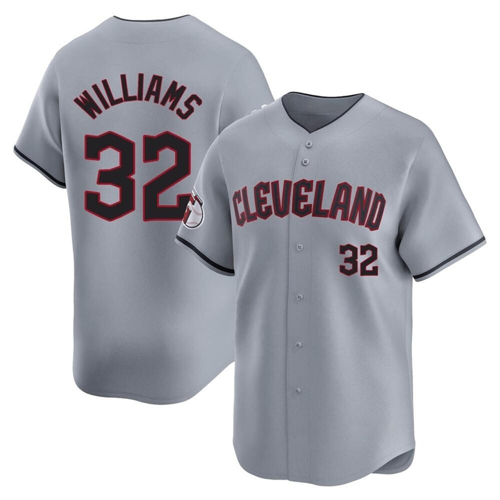 Vanessashop C.Guardians #32 Gavin Williams Player Gray Road Limited Home Game Stitched Jerseys