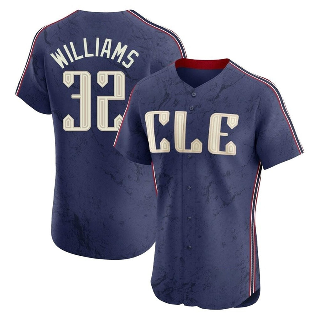 Vanessashop C.Guardians #32 Gavin Williams Player Navy City Connect Limited Elite Home Stitched Jerseys