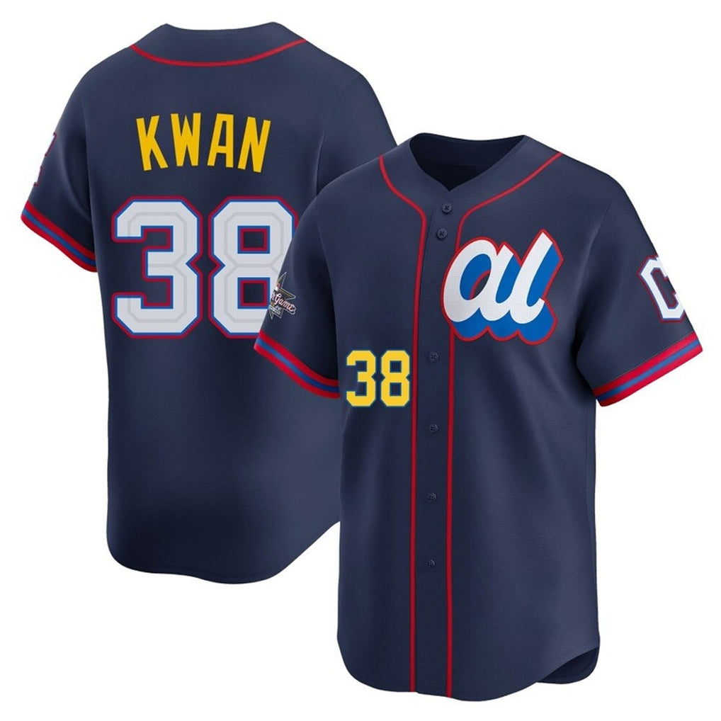 Vanessashop C.Guardians #38 Steven Kwan Player Navy American League All-Star Edition Limited Home Stitched Jerseys