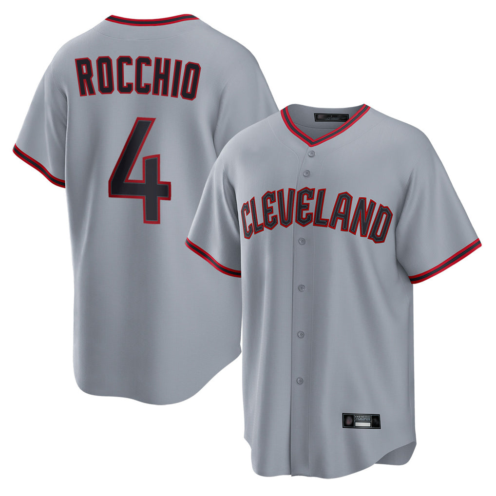 Vanessashop C.Guardians #4 Brayan Rocchio Player Gray Home Game Stitched Jerseys