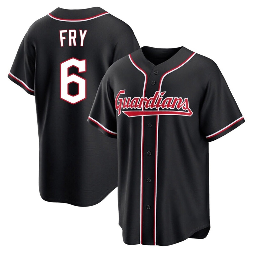 Vanessashop C.Guardians #6 David Fry Player Black Fashion Out Home Game Stitched Jerseys