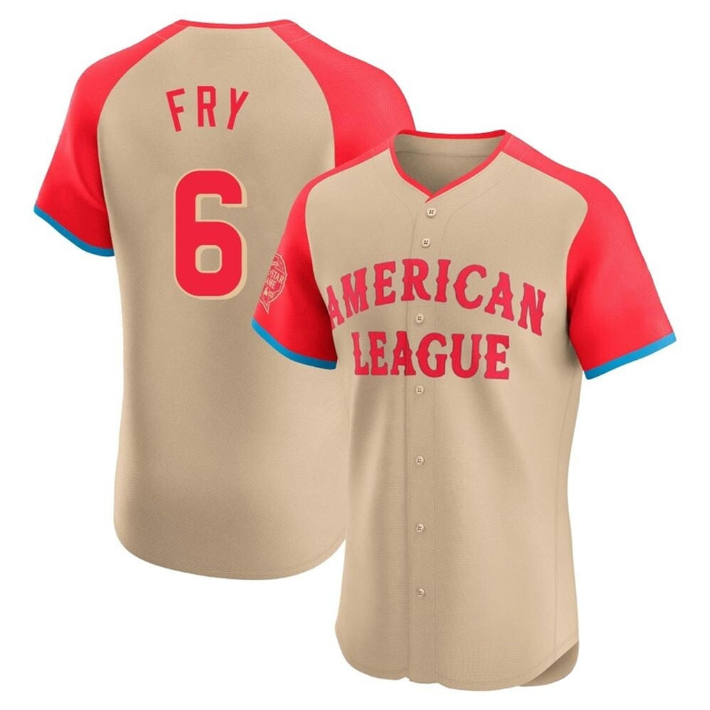Vanessashop C.Guardians #6 David Fry Player Cream American League All-Star Limited Elite Home Stitched Jerseys