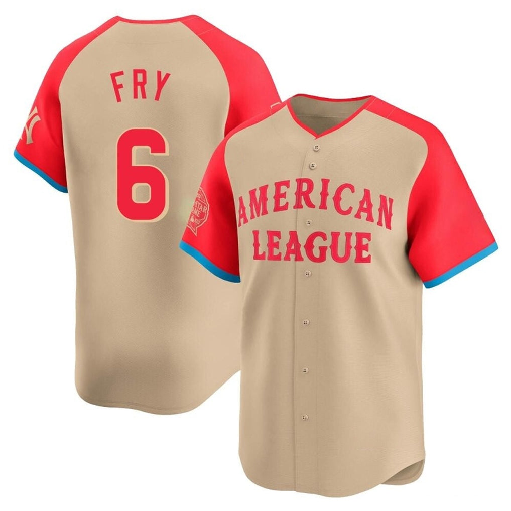 Vanessashop C.Guardians #6 David Fry Player Cream American League All-Star Limited Home Stitched Jerseys