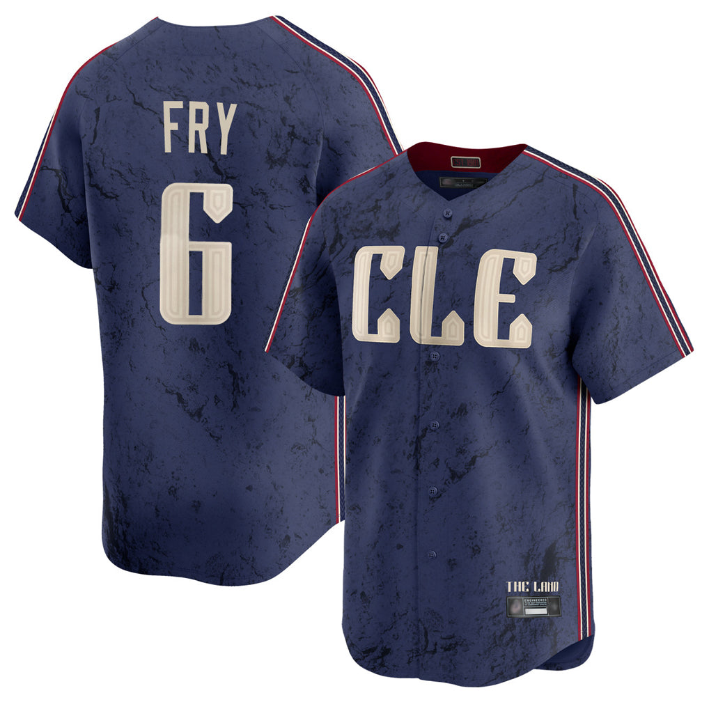 Vanessashop C.Guardians #6 David Fry Player Navy City Connect Limited Home Stitched Jerseys