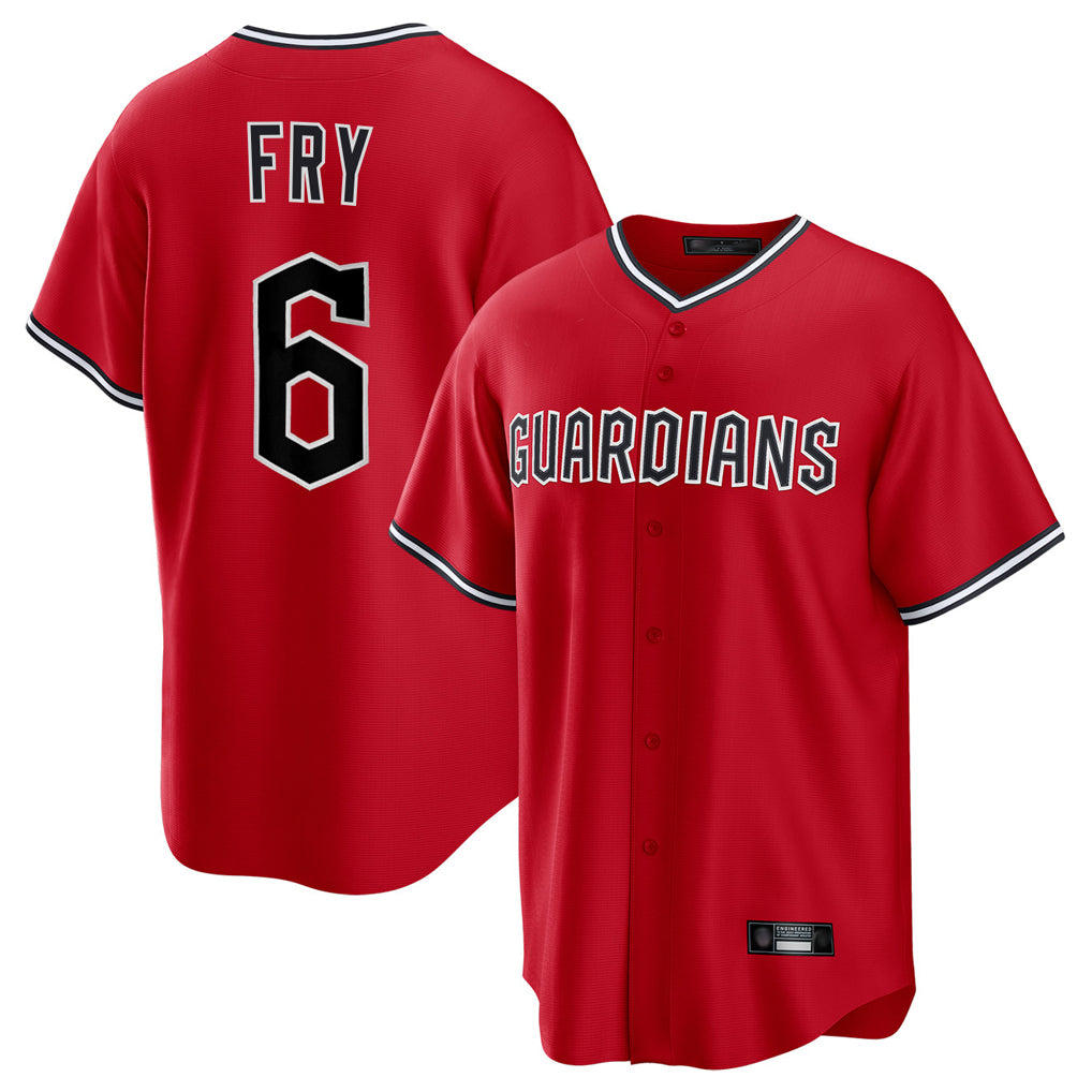Vanessashop C.Guardians #6 David Fry Player Red Home Game Stitched Jerseys