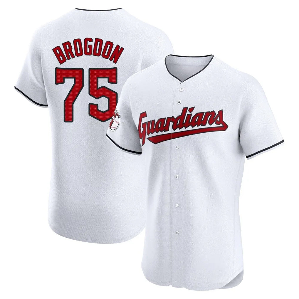 Vanessashop C.Guardians #75 Connor Brogdon Player White Limited Elite Home Stitched Jerseys