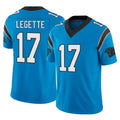 Vanessashop C.Panthers #17 Xavier Legette Player Blue Vapor F.U.S.E. Limited Home Game Stitched Jerseys