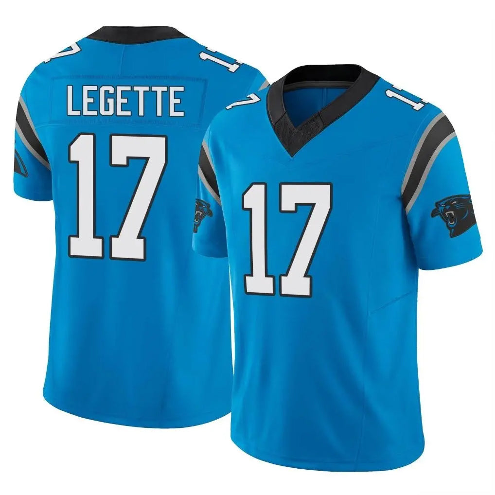 Vanessashop C.Panthers #17 Xavier Legette Player Blue Vapor F.U.S.E. Limited Home Game Stitched Jerseys