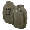 Vanessashop C.Panthers #17 Xavier Legette Player Olive Salute to Service Hoodies Game Stitched Jerseys