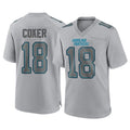 Vanessashop C.Panthers #18 Jalen Coker Player Gray Atmosphere Fashion Game Stitched Jerseys