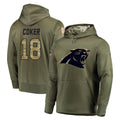 Vanessashop C.Panthers #18 Jalen Coker Player Olive Salute to Service Hoodies Stitched Jerseys