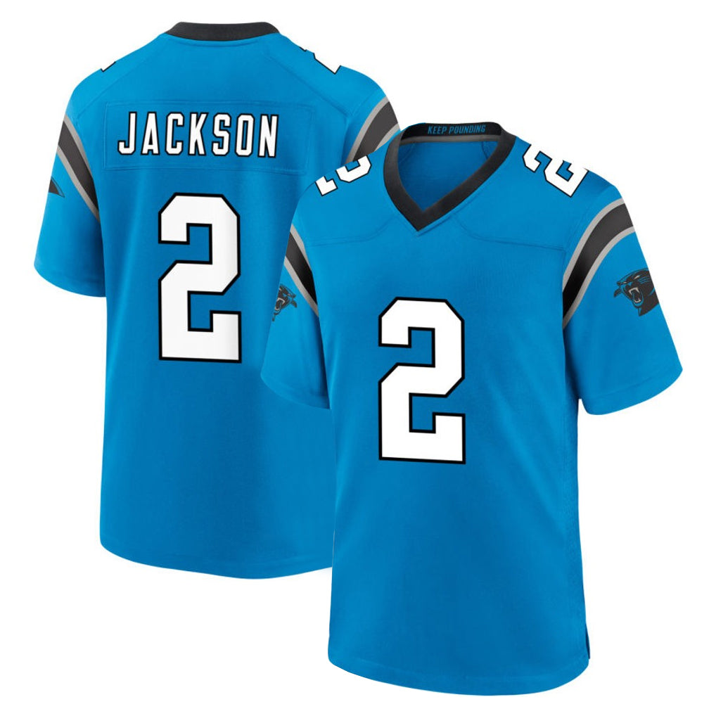 Vanessashop C.Panthers #2 Mike Jackson Player Blue Home Game Stitched Jerseys