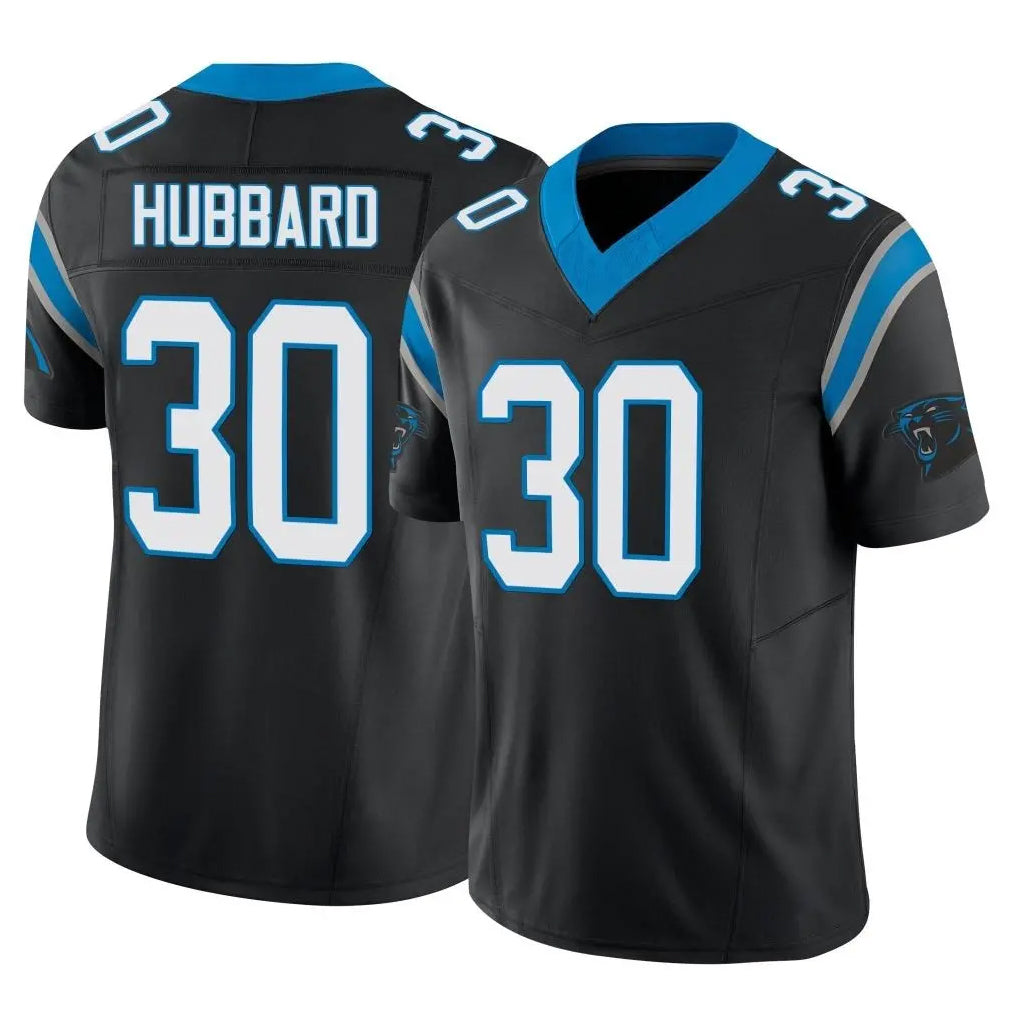 Vanessashop C.Panthers #30 Chuba Hubbard Player Black Vapor F.U.S.E. Limited Home Game Stitched Jerseys