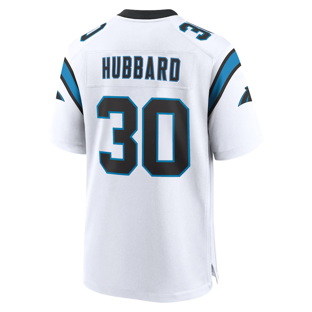 Vanessashop C.Panthers #30 Chuba Hubbard Player White Home Game Stitched Jerseys