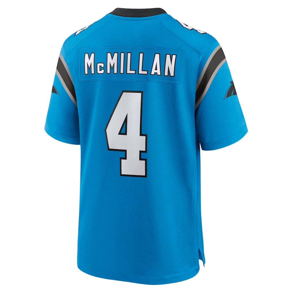Vanessashop C.Panthers #4 Tetairoa McMillan Player Blue Home Game Stitched Jerseys