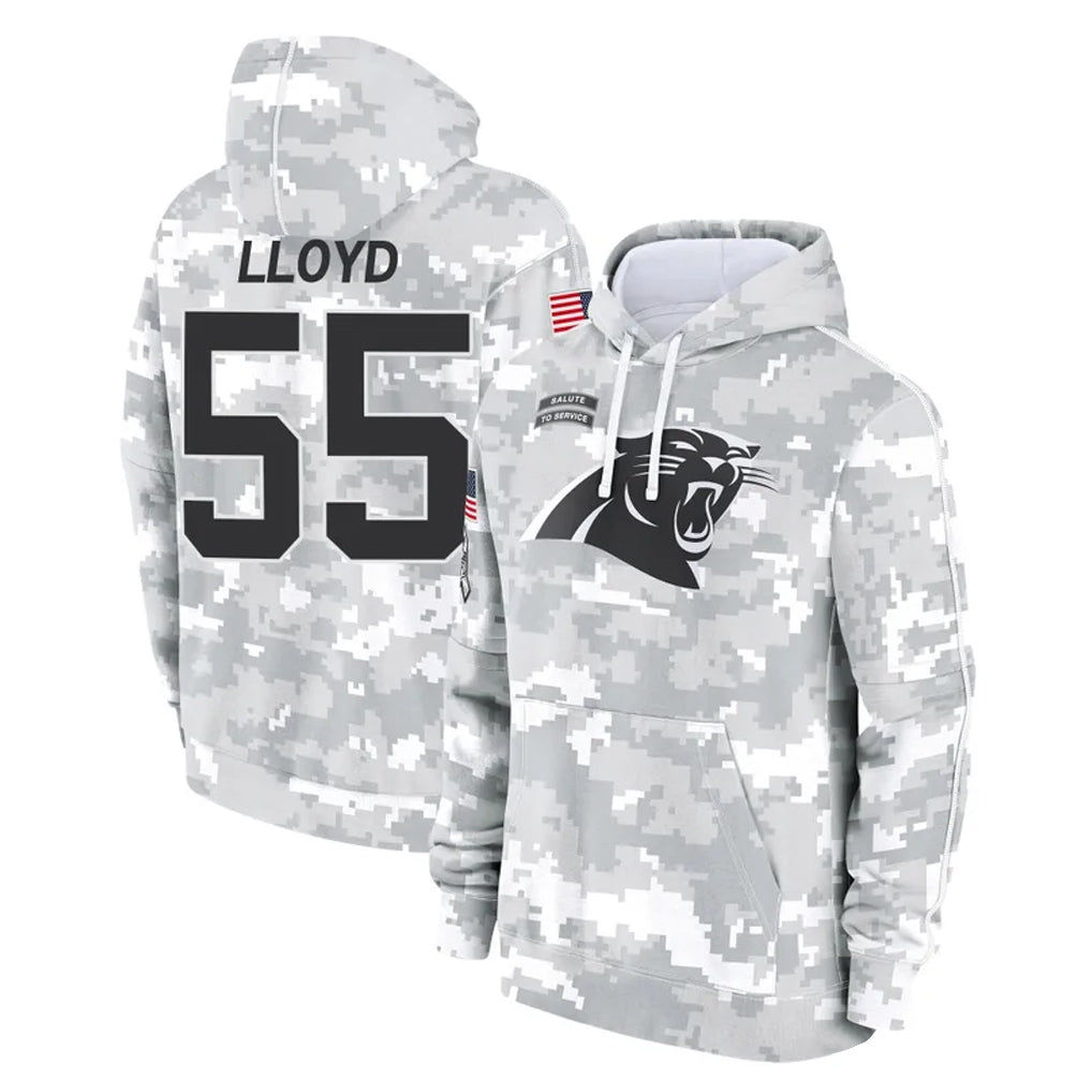 Vanessashop C.Panthers #55 Devin Lloyd Player Arctic Camo Salute to Service Pullover Hoodies Limited Game Stitched Jerseys