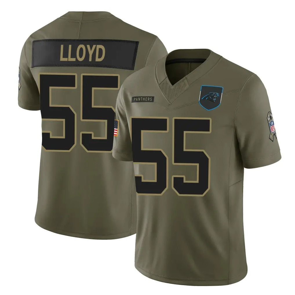 Vanessashop C.Panthers #55 Devin Lloyd Player Olive Salute to Service Limited Home Game Stitched Jerseys
