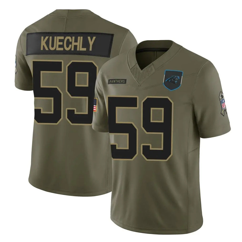 Vanessashop C.Panthers #59 Luke Kuechly Player Olive Salute to Service Limited Home Game Stitched Jerseys