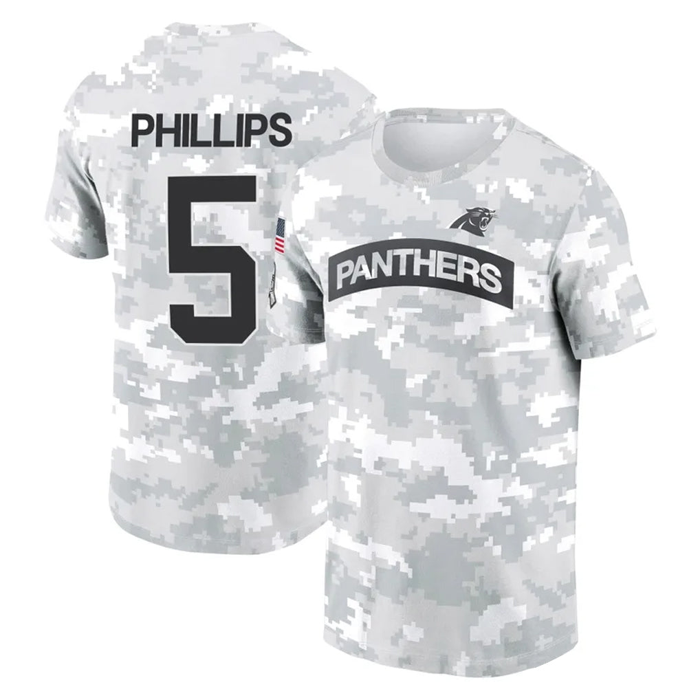 Vanessashop C.Panthers #5 Jaelan Phillips Player Arctic Camo Salute to Service T-Shirt Hoodies Stitched Jerseys
