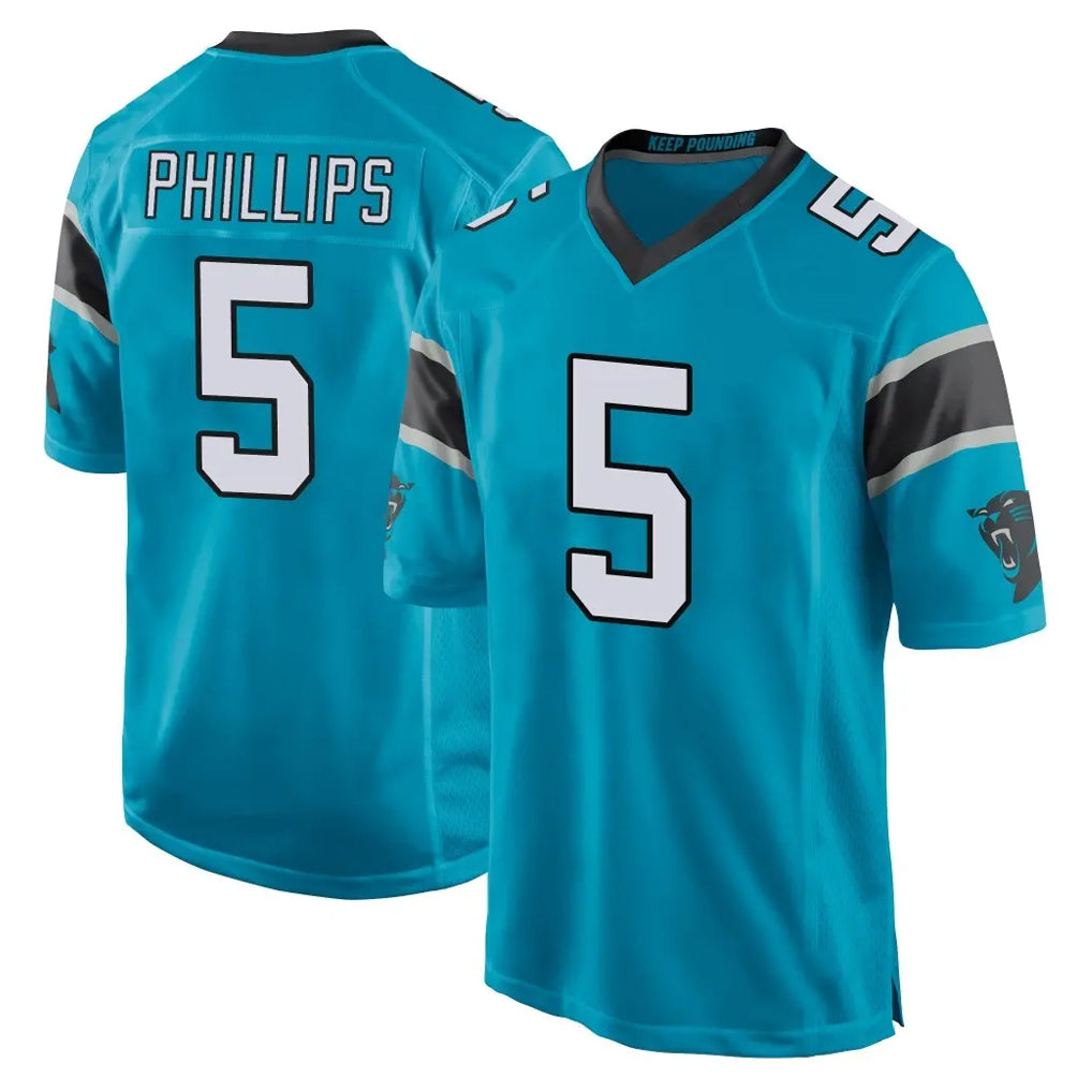Vanessashop C.Panthers #5 Jaelan Phillips Player Blue Game Stitched Jerseys
