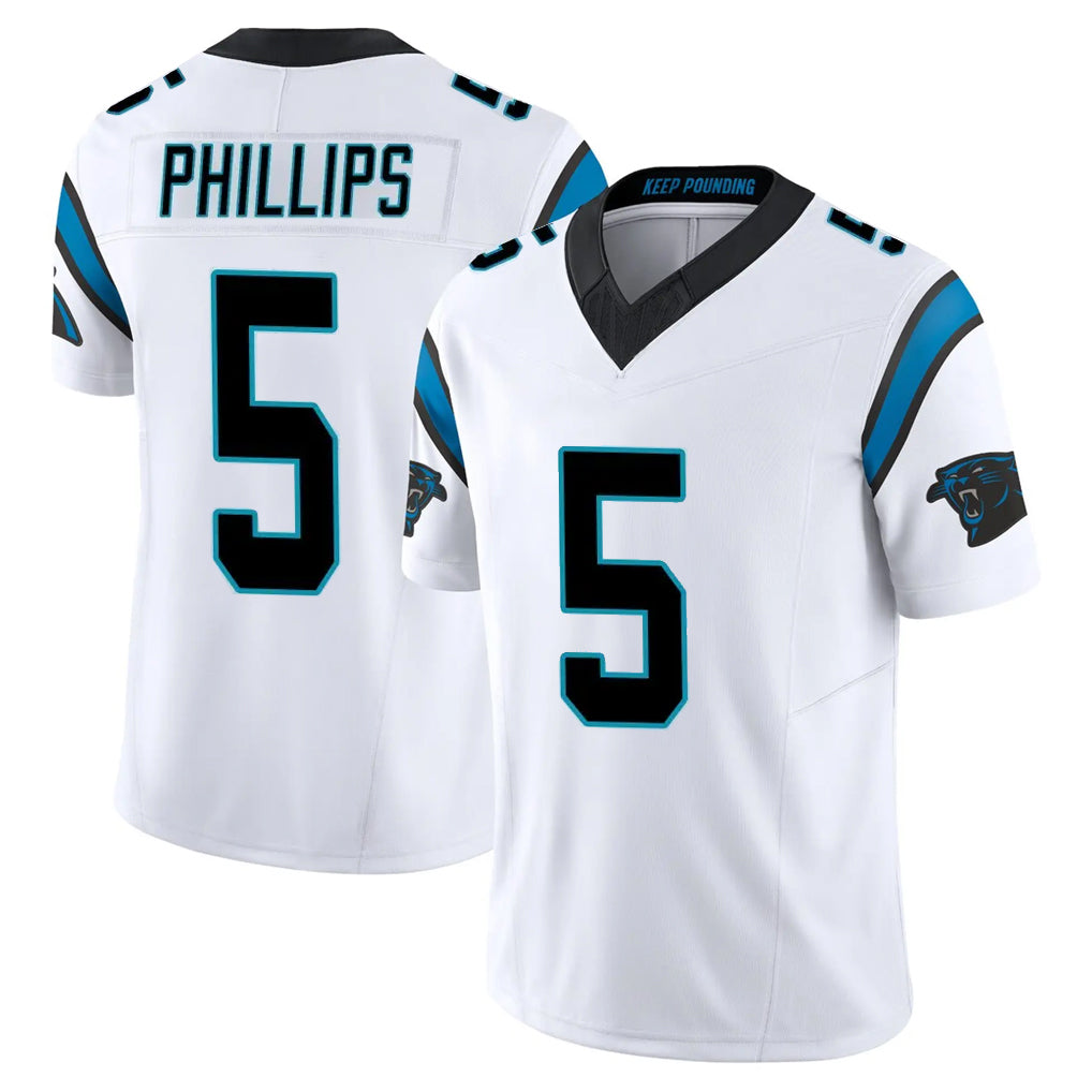 Vanessashop C.Panthers #5 Jaelan Phillips Player White Vapor F.U.S.E. Limited Home Game Stitched Jerseys