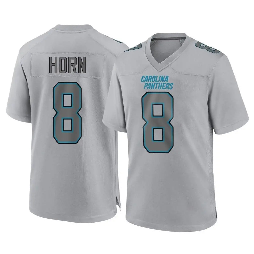 Vanessashop C.Panthers #8 Jaycee Horn Player Gray Atmosphere Fashion Game Stitched Jerseys